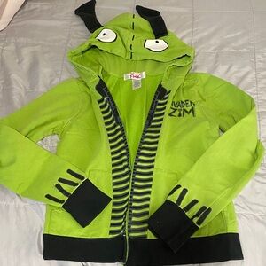 Mighty Fine Invader Zim Green and Black Kids Hoodie (no zipper)